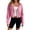 Pink, variant on Hoodies for Women Trendy Long-sleeved Casual Raglan Jacket Solid Color Spring Fall Layering Jacket