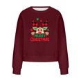 thumbnail image 4 of Pntutb Mujer Casual Moda Suelta Navidad Estampado Manga Larga Corto Cuello Redondo top Pntutb Pntutb-5940, 4 of 4