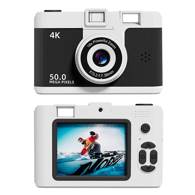 Vlogging Cámara Portátil Compacta Retro Mini Hd Digital Dual Lente 16x Zoom para Estudiantes