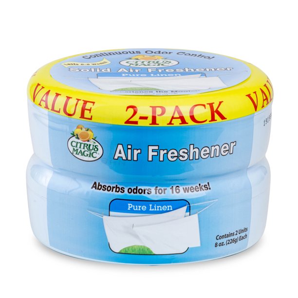 Citrus Magic Odor Absorbing Solid Air Freshener, Pure Linen, 8Ounce, Pack of 2