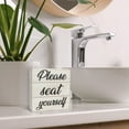 thumbnail image 5 of J JACKCUBE DESIGN Double Sided Funny Bathroom Classic Sign Box- Please Seat Yourself Sign- Farmhouse Vintage, Rustic White Wood Home Décor Restroom Wall Art Decoration with Saying - MK1065B, 5 of 7