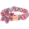 thumbnail image 1 of Collar para perro de estilo único con forma de lazo de algodón blanco y rojo, 1 of 6