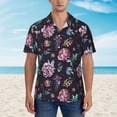 thumbnail image 4 of Haiem Roses Flowers Printed Hawaiian Shirt for Men - Men’s Casual Beach Summer Shirts - Stretch Fabric with Modern Fit-Large, 4 of 9