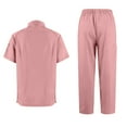 thumbnail image 4 of DENGDENG Scrubs for Women Plus Size Set 4 Way Stretch Nurse Uniform Quarter Zip Up V-Neck Short Sleeve Scrub Top & Drawstring Jogger Pants Work Nursing Plus Size Scrubs Set with Pockets,Pink M, 4 of 6