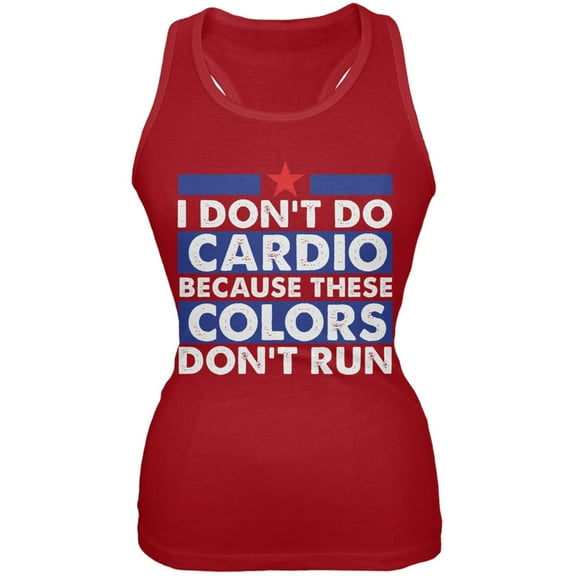 4th Of July I Don't Do Cardio Red Juniors Soft Tank Top - 2X-Large