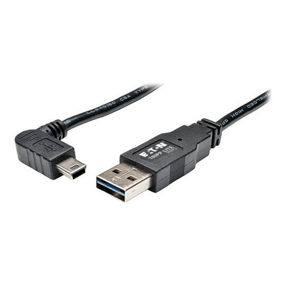 Tripp Lite 3ft USB 2.0 Universal Reversible Cable A to Right 5Pin Mini B, UR030-003-RAB