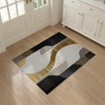 thumbnail image 3 of ODIKA 3'x5' Washable Area Rug Spotted Abstract Animal Inspired Stripes With Gold Geometric Accents for Hallway, Laundry Room, Non-Slip, Flatweave, Easy Care, 3 of 7