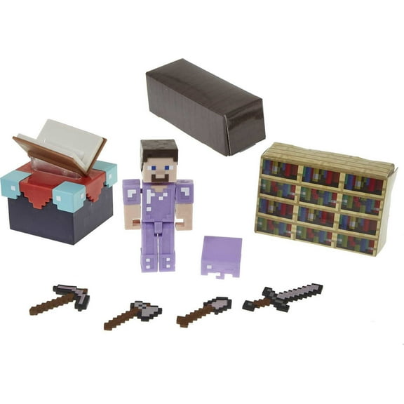 Minecraft Enchanting Room Playset With 3.25-In Steve Figure & Accessories