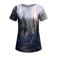 thumbnail image 5 of Dyegold Daisy Print T-Shirts for Women Trendy Color Block Graphic Women's Shirts and Blouses Short Sleeve Women Tops Dressy Casual Summer V Neck Plus Tunics Beach, 5 of 5