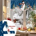 thumbnail image 5 of Christmas Snowman Tie Up Valances Curtain, Xmas Tree Deer Winter Snow Scene Navy Blue Adjustable Rod Pocket Short Window Treatment Tie Up Curtains Valances for Kitchen Living Room Bathroom 54x18 In, 5 of 9