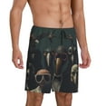 thumbnail image 2 of Fotbe Stylish Avian Gathering Pantalones Cortos de Pijama para Hombre, Ropa de Dormir, Pantalones de Pijama Cortos para Hombre-3X-Large, 2 of 6