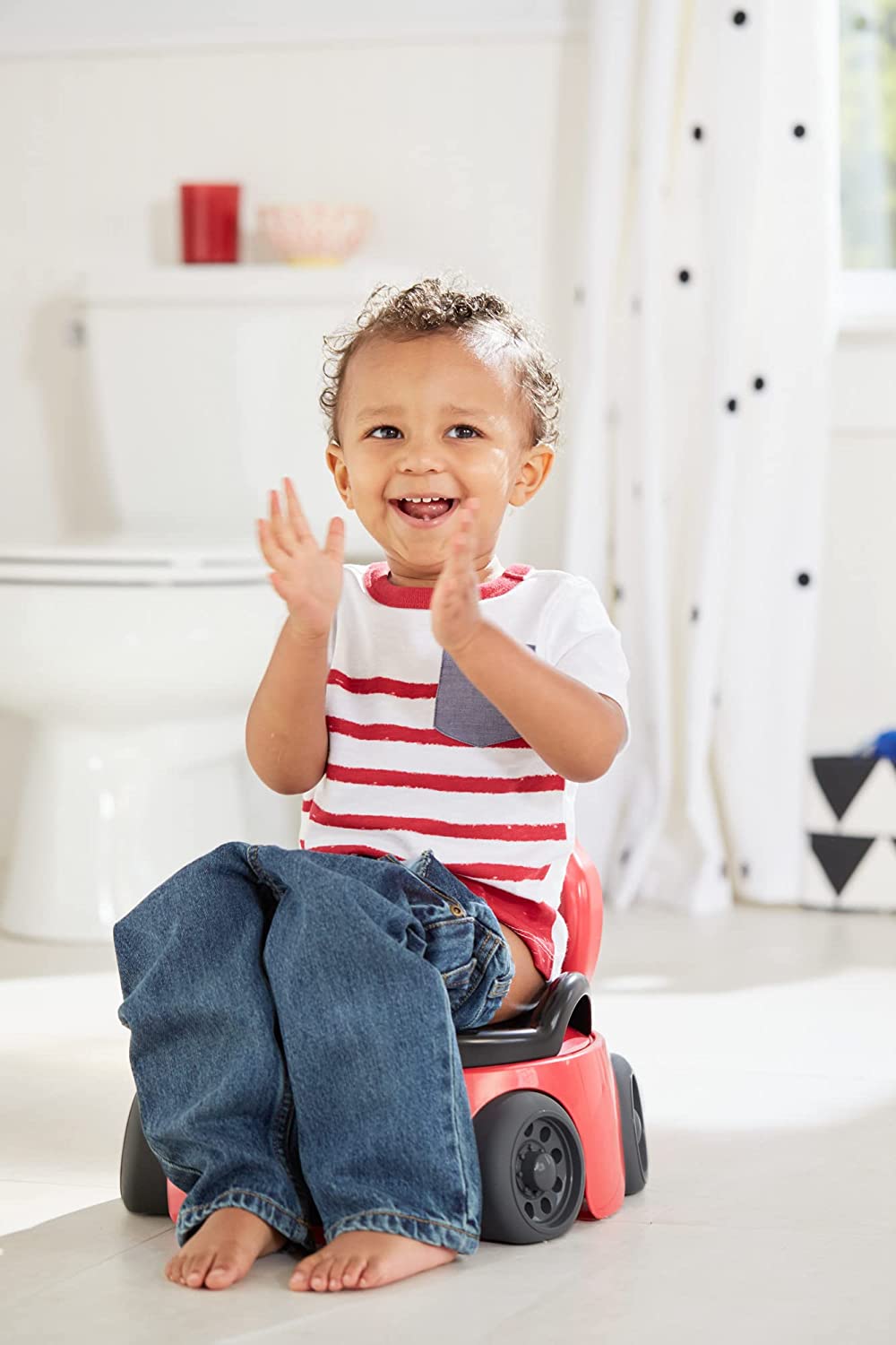 The First Years Training Wheels Racer Potty Training Toilet - Race Car Training Potty - Includes Detachable Toddler Toilet Seat and Kids Potty - Ages 18 Months and Up 1 Count (Pack of 1) Car - image 2 of 7