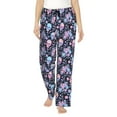 thumbnail image 2 of Lsque cool Skull flower Print Women's Pajama Pants, Lounge Pant - Comfortable Home Wear,Elastic Waistband, Stylish Design-Small, 2 of 9