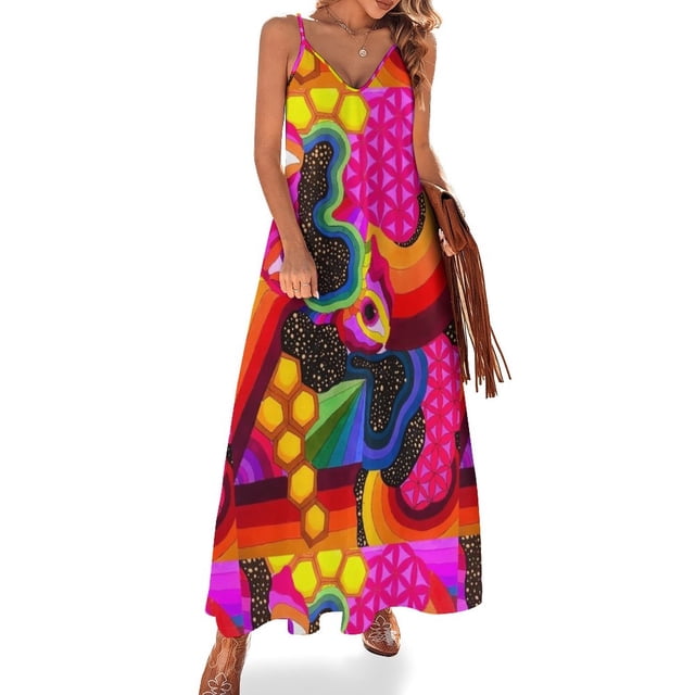 Vestido sin mangas Energy Space, vestidos de estilo coreano, ropa de verano para mujer