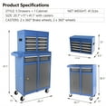 thumbnail image 2 of Aukfa Tool Box, 2 in 1 Steel Rolling Tool Chest & Cabinet On Wheels for Garage, 5-drawer, Gray&Blue, 2 of 9