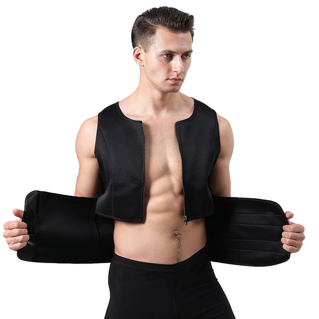 Corsé de neopreno para hombre, chaleco deportivo que contrae el abdomen, corsé moldeador de cintura y sudor