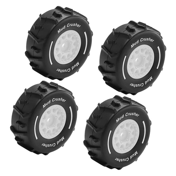 4 piezas de repuesto para neumáticos de coche RC 1/16, piezas de reparación resistentes y elegantes, juego de neumáticos RC para deriva acuática, Blanco