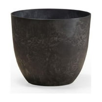 Novelty N65 17008 Artstone Fiji Round Nest Plant Potter, Black - Set of 3