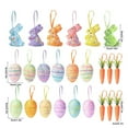 thumbnail image 3 of SLYNSHome 24Pcs Easter Bunny Egg Ornaments and Carrot Hanging Ornaments Colorful Foam Rabbit Glitter Artificial Carrots Easter Tree Decorations Home Party DIY Crafts, 3 of 6