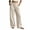 #01 Beige 【Mix, Match & Rotate: Stock Up on Daily Colors】, variant on Women's Cotton Blend Straight Leg Pants with Pockets, Mid Elastic Waist, Soft Loose Fit, Casual Business Beach, Cropped Pants | VerBelle,Beige L