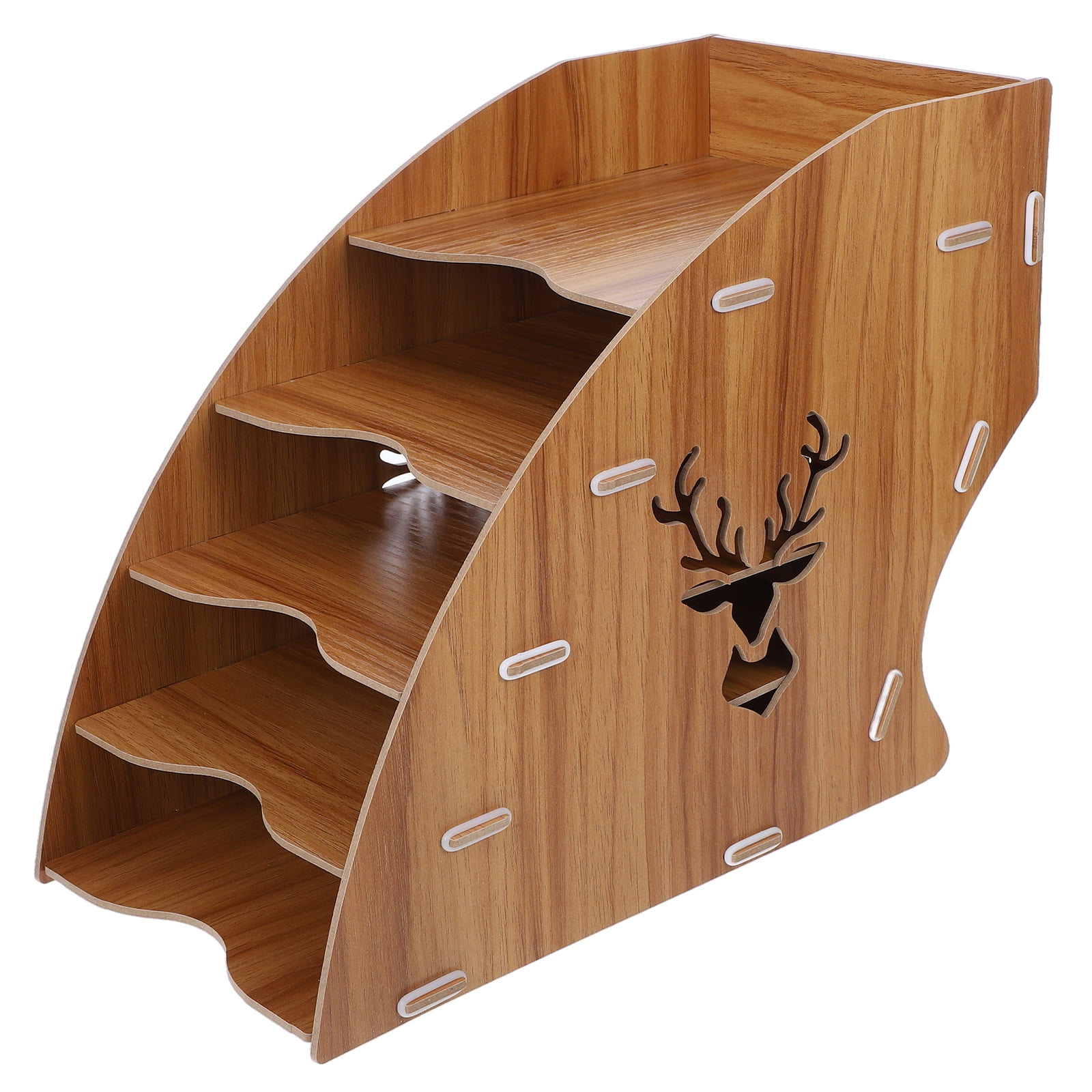 File Storage Box Paper Folders Letter Holder for Desk Organizer Shelf Brown