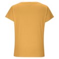 thumbnail image 5 of Chaoheng Plus Size Tops Clearance under 10.00 Women's Loose Casual V-Neck Short Sleeve Top,Yellow XXL, 5 of 6
