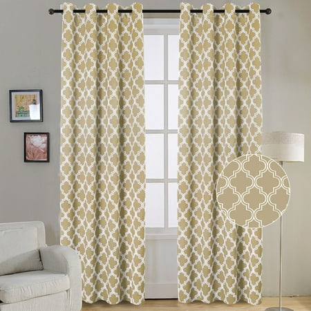 Flamingop Room Darkening Moroccan Tile Quatrefoil Blackout Top