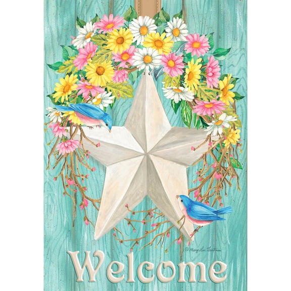 Briarwood Lane Spring House Flag 40x28 For Outdoor Spring Barnstar Primitive For Spring House Flag