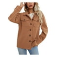 thumbnail image 4 of Womens Corduroy Shirt Long Sleeve Button Down Shirts Casual Jacket Tops Shacket, 4 of 7