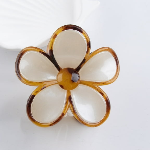 Hawaiian flower hair clip, ladies' large flower hair clip, tropical hair clip, beach vacation accessories, sparkling gold