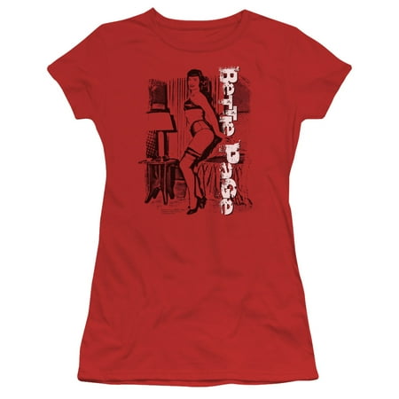 Bettie Page Girl - Bettie Page - Shake It - Juniors Teen Girls Cap Sleeve Shirt - X-Large
