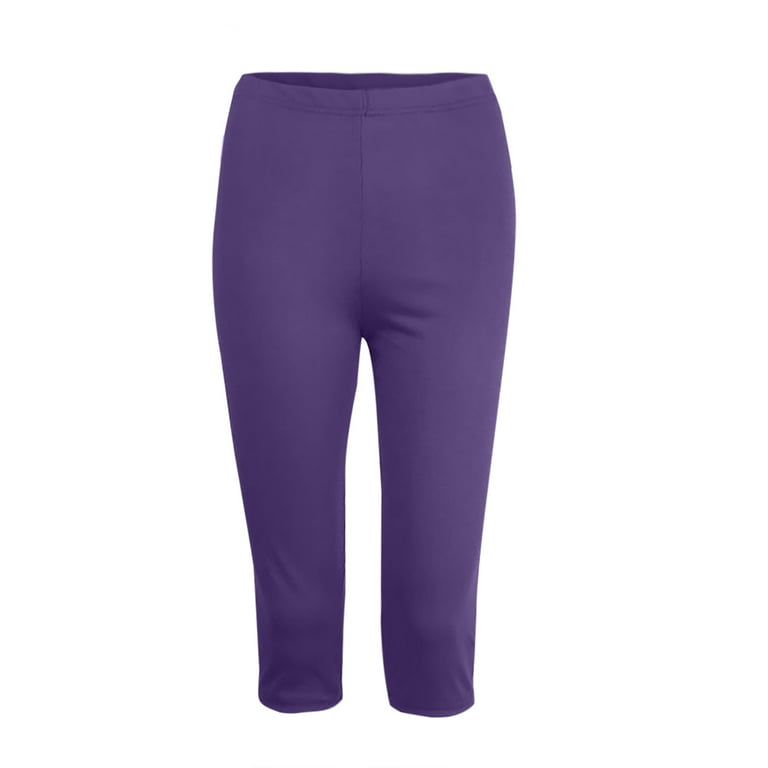 Plus Size Capri Pants for Women Workout Joggers Capris Slacks Stretch  Athletic Yoga Pants High Waisted Drawstring (3X-Large, Purple)