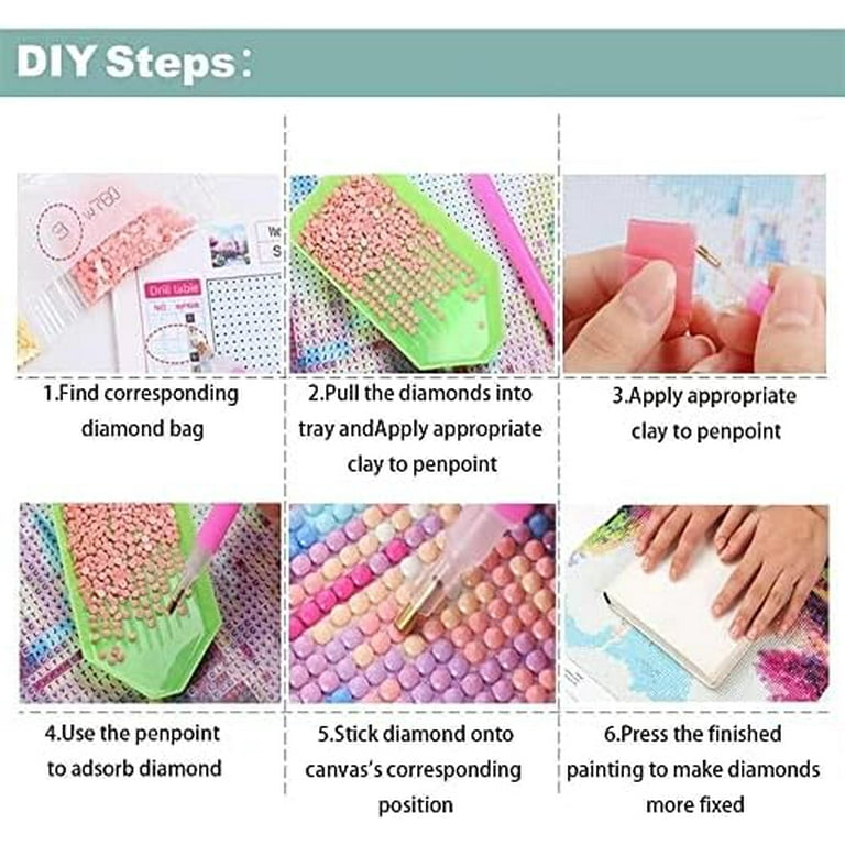 5D DIY Diamond Painting Kits for Kids Adults Beginners, Creative Full Drill Paintings by Stick Number Shine Sparkle Mosaic Stickers DIY Handmade Art