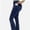 Navy blue, variant on High Waisted Seamless Flare Leg Bootcut Yoga Pants for Women with Pockets Athletic Casual Use