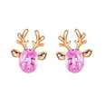 thumbnail image 4 of Herrnalise Zircon Stud Earrings for Women Christmas Antler Deer Earrings Boho Ear Stud Earring Cute Earring Jewelry Gift Christmas Decorations, 4 of 7