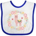 thumbnail image 3 of Inktastic Llama Rose Flower Wreath Girls Baby Bib, 3 of 4