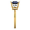 thumbnail image 3 of 2.5 ct Princess Cut Simulated Blue Sapphire Three-Stone Engagement Ring for Women in 18K Yellow Gold, 3 of 5