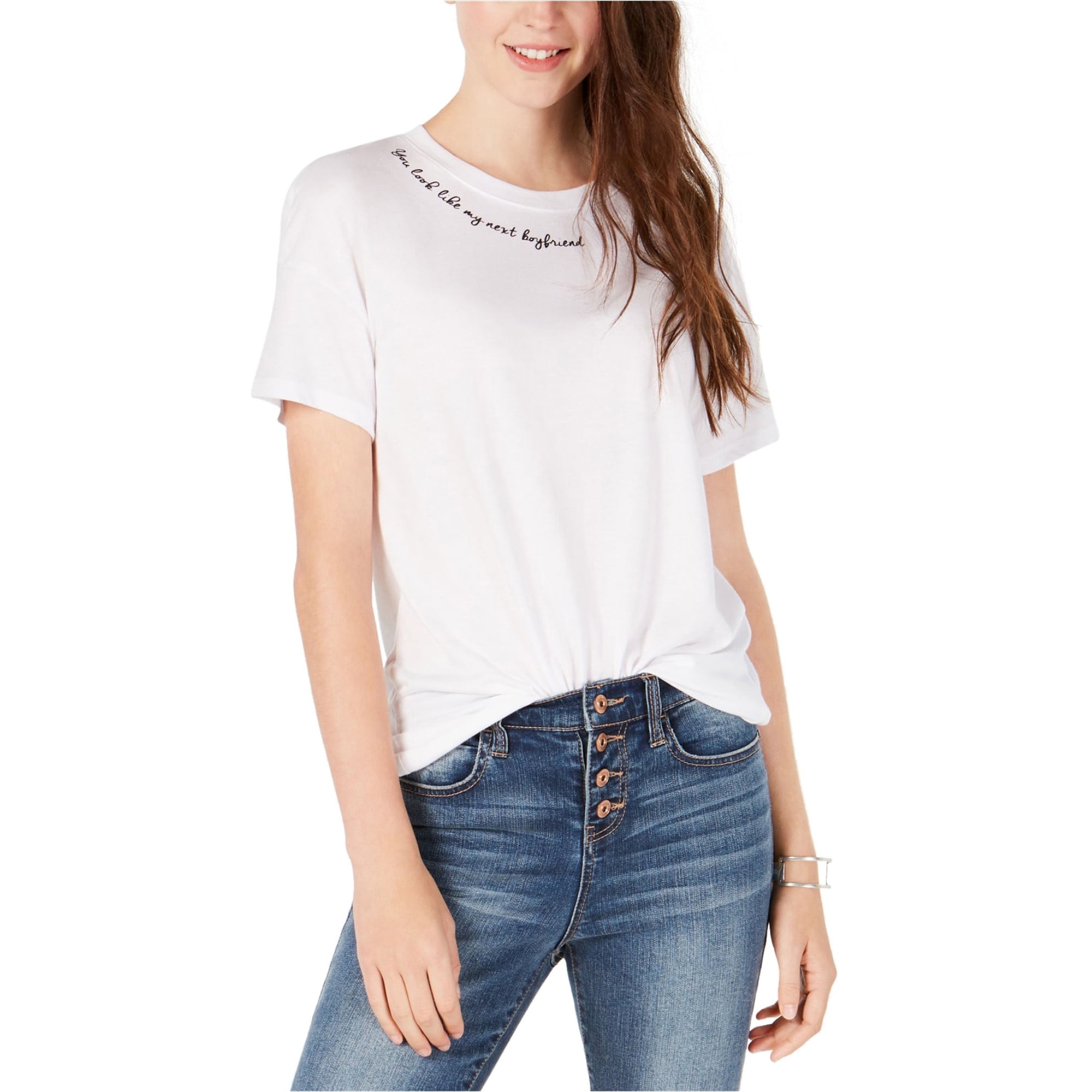 Carbon Copy T-Shirt Graphique Boyfriend pour Femmes, Blanc, Grand