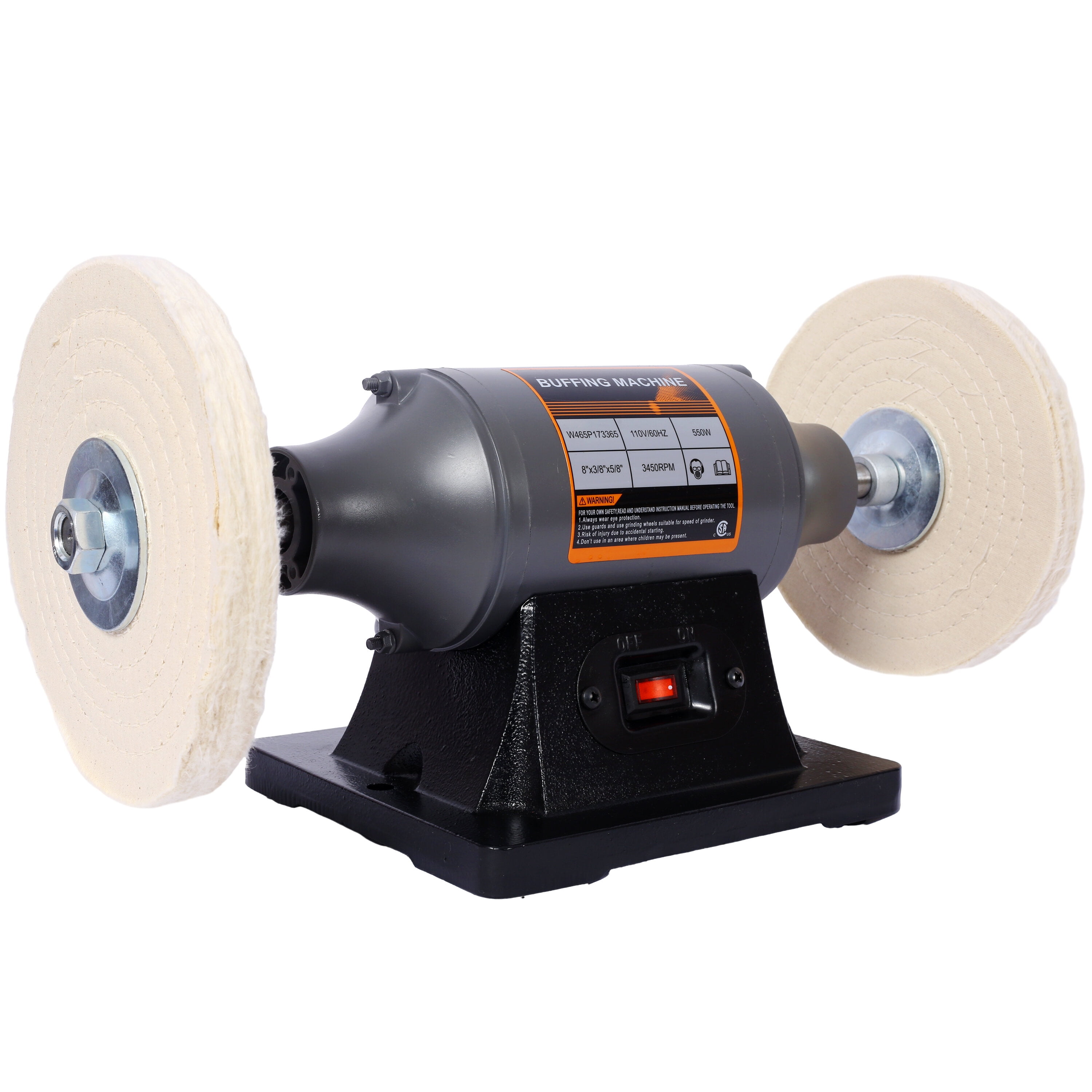 Cordless Drill 8-Inch Electric Polisher Bench Buffer Grinder - Includes 4PCs 80Ply Thic Buffing Wheels Ideal Benchtop Buffing Machine for Polishing Metal, Jewelry, , Wood, Jade, and Plastic. CSA Cert
