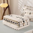 thumbnail image 5 of Erosebridal Traditional Aztec Zipper Twin Comforter Sets with Fitted Sheet and 2 Pillowcases, Gothic Cow Skull Zipper Bedding Set, Cream Brown Black, Gray Reversible, 5 of 7