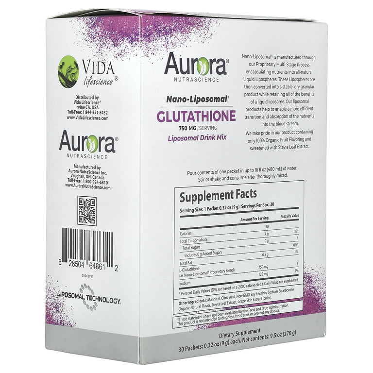 Aurora Nutrascience Nano-Liposomal®, Glutathione, Liposomal Drink Aurora Nutrascience Nano-Liposomal®, Glutathione, Liposomal Drink