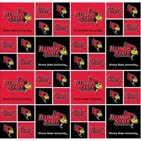 Illinois State University Fabric Fine Cotton Classic Geometric Design-Sold by the Yard