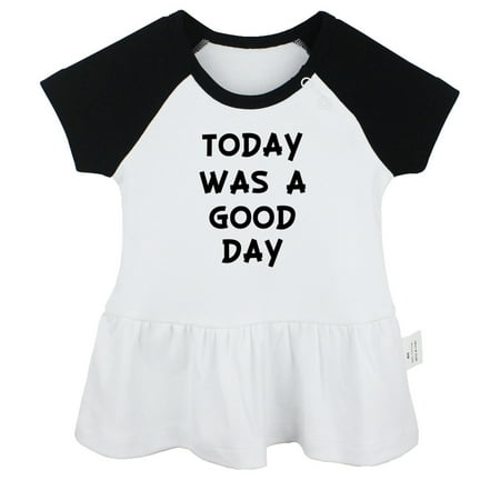 

Today Was a Good Day Funny Dresses For Baby Newborn Babies Skirts Infant Princess Dress 0-24M Kids Graphic Clothes (Black Raglan Dresses 18-24 Months)
