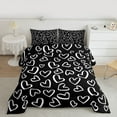 thumbnail image 2 of Manfei Kawaii Love Heart 2pcs Bedding Comforter Set for Female Women Girls,Black White Twin Comforter Sets,Romantic Couple Lover Breathable Bedding Set,Microfiber Bedroom Decor,Reversible, 2 of 8