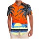 thumbnail image 1 of Mens Casual Manga Corta Botón Abajo Camisas Impresas Botón de Bolsillo Turndown Collar Blusa para Verano Al Aire Libre Casual Diario, 1 of 6