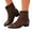Coffee, variant on Vintage Suede Splicing Ankle Booties for Women Wide Wide Comfortable Fall Winter Boots Slip On Chunky Low Heel Dress Shoes Brown Size 6.5