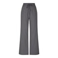 thumbnail image 4 of Ashirexll Casual Pants for Women, Winter Women Pants, Casual Solid Color Loose Beach Wide Leg Trousers with Pocket and Comfortable, 4 of 7