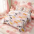 thumbnail image 3 of meiyoeat Cherry Blossom Cat Quilt Full,Cute Kitten Pattern Full Bedspread Sets,3 Pieces,1 Coverlet and 2 Pillowcases, 3 of 7