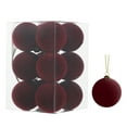 thumbnail image 3 of Flocked Velvet Christmas Ball Ornaments Set Plastic Hanging Balls for Holiday Tree Decorations Xmas Party Home Festive Decor, 3 of 7
