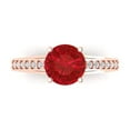 thumbnail image 2 of 2.21ct round cut red ruby 14k rose gold Bridal Wedding Engagement Promise Anniversary Ring for Women size 6.75, 2 of 7